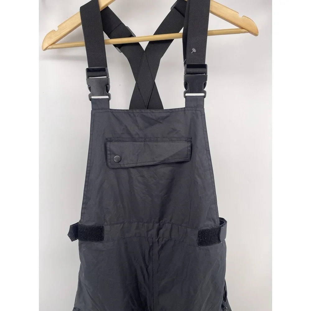 Y2K Vintage Harley-Davidson Bib Overalls Black Motorcycle Cargo Pants XS